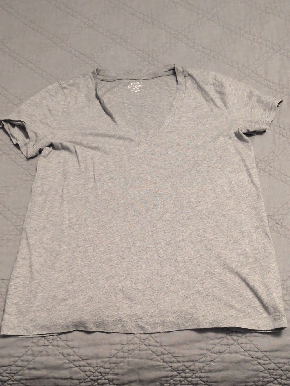 J. Crew Slub  Heather Gray V-Neck Short Sleeve Tee